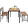 Costway 4-Delige Keukentafel en Stoelenset met 2 Stoelen en 1 Bank Metalen Frame