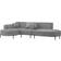 Fun-Möbel Ecksofa Designersofa VALENCIA in Stoff Noel Grau Ottomane Links Sofa