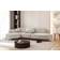Fun-Möbel Ecksofa Designersofa VALENCIA in Stoff Noel Hellgrau Ottomane Links Sofa