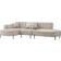 Fun-Möbel Ecksofa Designersofa VALENCIA in Stoff Noel Hellgrau Ottomane Links Sofa