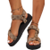 Shein Summer New Flat Fabric Womens Shoes PeepToe Colorblock Hook And Loop Fastener Beach Sandals