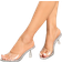 Shein New Arrival Womens European And American Trendy British Style Fashionable French Sexy Round Toe Comfortable And Simple Transparent PC Heels With Color