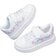 Shein pair Kids Classic Hook And Loop Casual White Shoes With Cartoon Embroidery Decor Breathable Comfortable Canvas Sneakers For Boys Girls