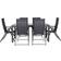 Sunfun Stenvik Bord + 6 Positionsstolar Lina Svart Matgrupp, 1 Bord inkl. 6 Stolar