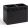 Dunelm Sparkle Black Square Double Toothbrush Holder