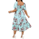 Shein Plus Elegant Long Floral Printed Dress With Square Collar And Gathered Waistline For Summer