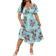 Shein Plus Elegant Long Floral Printed Dress With Square Collar And Gathered Waistline For Summer
