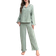 Shein Bubble Rüschen Kragen Langarm Pyjama Set - Ditsy Blumen