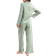 Shein Bubble Rüschen Kragen Langarm Pyjama Set - Ditsy Blumen