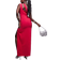 Vesper Asymmetric Maxi Dress with Thigh Split - Fuchsia Pink