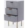 OHS Ribbed 3 Drawer Wood Grey Bedside Table 24x36cm