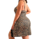 Shein Plus Leopard Print Lace Splice Sleep Dress Pyjamas Klnning med slits och bowknot sommar