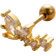 Shein 1pc Elegant Minimalist Stainless Steel Butterfly Helix Piercing Stud Earring With Micro Cz Accent