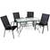 VCM Gartentisch + Balkontisch, Gartenmöbel-Set Café-Set, Tisch einschl. 4 Stühle
