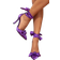 Shein Ladies' Fashionable Butterfly Knot Decorated High Heels With Straps, New Style Purple Heel Pointed Single Shoes