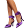 Shein Ladies' Fashionable Butterfly Knot Decorated High Heels With Straps, New Style Purple Heel Pointed Single Shoes