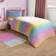 OHS Rainbow Ombre Soft Fleece And Pillowcase Set - Duvet Cover Multicolour (200x135cm)