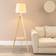 ValueLights Morrigan Light Wood Tripod Floor Lamp 151cm