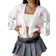 Shein Charming Cherry Jacquard Casual Cardigan