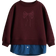 H&M Dubblerad Sweatshirt - Mörkröd/Blå