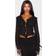 PrettyLittleThing Chiffon Ruffle Tie Front Blouse - Black