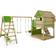 Fatmoose Aire de jeux Portique bois TikaTaka avec balançoire SurfSwing et toboggan vert pomme Cabane enfant extérieure