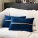 Shein pc Navy Velvet Cushion Cover Gold, Blue (35x35cm)