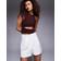 River Island Linen Blend Structured Shorts - White