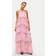 Vero Moda Felicia Halter Neck Tiered Maxi Dress - Blurred Pink Floral Print