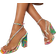 Shein Marble Thong Toe Rhinestone Strap Wrap Around High Heels