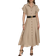Donna Karan New York Button-Front Short-Sleeve Belted Dress - Fawn Linen