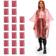 Relaxdays Set of 20 Rain Ponchos Disposable Hooded Cape - Red