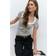 Gina Tricot Rib Short Sleeve Top Toppar - Vit