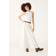Stradivarius Flowing Embroidered Midi Skirt - White
