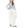 Bershka Wide Leg Linen Trousers - White