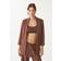 Stradivarius Open Linen Blend Blazer - Brown