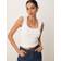 Gina Tricot Tight Rib Top Linnen - Vit