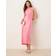Gina Tricot High Neck Satin Midi Dress - Pink