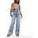 New Look Women's Relaxed Turn Up Wide Leg Jeans - Mid Blue