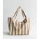 New Look Striped Slouchy Tote Bag - Brown
