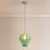 ValueLights Lane Green Glass 5 Tier Layered Shade Brushed Chrome Single Ceiling Light Pendant Lamp