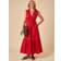 Nobody's Child Ianthe Tie Detail V-Neck Midi Dress - Red
