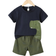 Shein Toddler Boys Cartoon Dinosaur Tee With Track Shorts