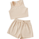Shein Girls Solid Tank Top & Knot Front Shorts