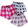 Shein 3pcs/Set Girls' Cute Simple Plaid Shorts Combination