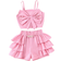 Shein Toddler Girls' Cute Pearl Decor Stud & Bowknot Design Sleeveless Top And Shorts 2pcs/Set Spring/Fall Outfits