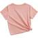 Shein Little Girls' Short Sleeve T-shirt With Lettering And Hand Gesture Print, Perfect For Summer