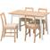IKEA PINNTORP stolar, ljusbrunlaserad vitlaserad/Katorp Bordsgrupp 75x125cm 5st