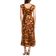 Tahari Sleeveless Mock Neck Midi Dress - Tortoise