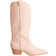 Glamorous Studded Western Knee Boots - Cream/Pink